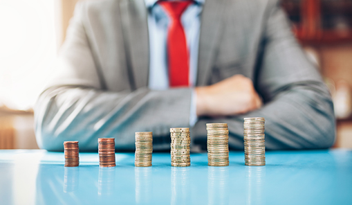 Businessman and his financial investment